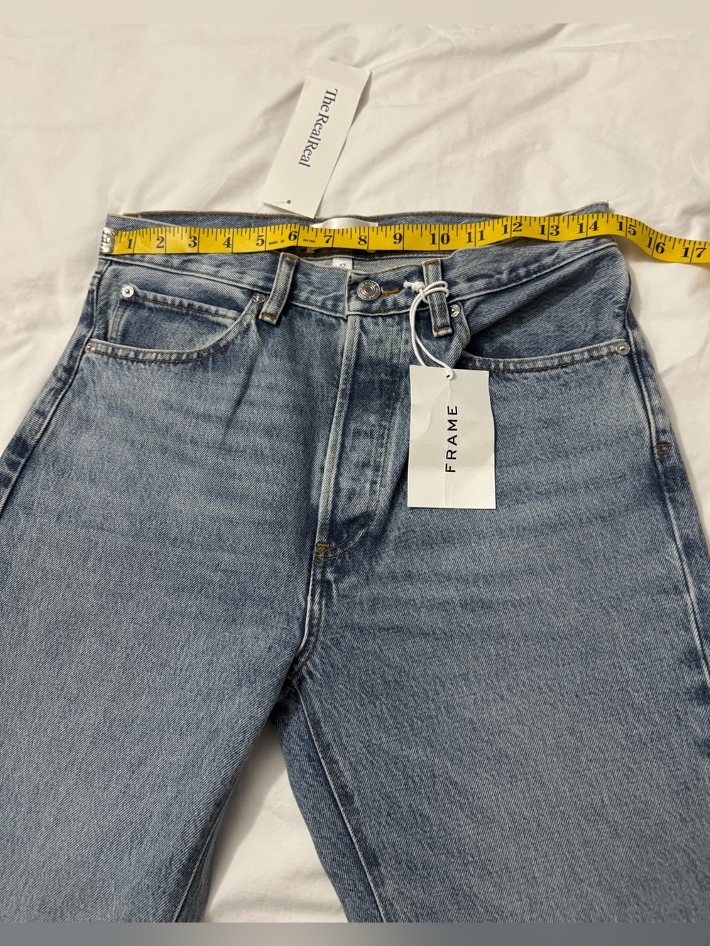 NWT FRAME The Vertical Women's Blue High-rise Straight-leg Jeans Size 27 - Picture 4 of 10